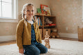 Girls Mustard Soft Knitted Button Down Long Sleeve Cardigan