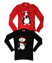 Load image into Gallery viewer, Girls Soft Fluffy Snowman Embroidery Long Sleeve Christmas Jumper

