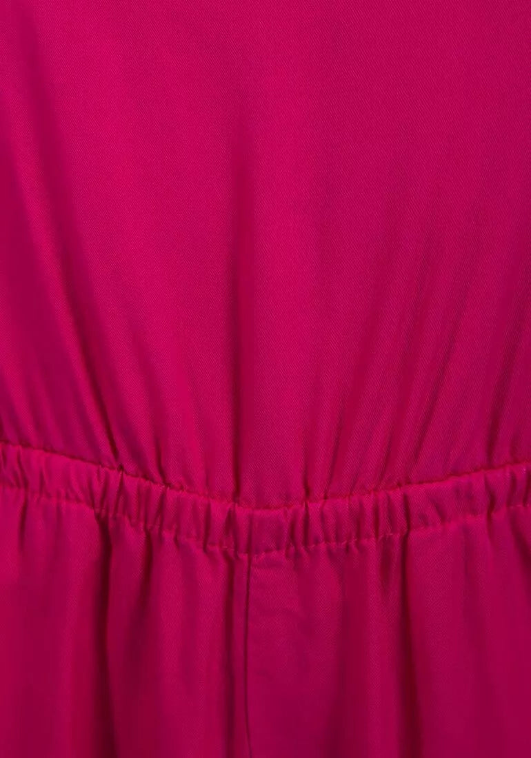 Girls Magenta Woven Adjustable spaghetti straps Elasticated Waist Jumpsuit