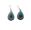 Ladies Silver Green Gemstone Centre Sparkly Crystal Hook Earrings