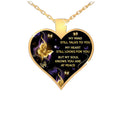 Ladies "My Mind Still Talks To You" Print Heart Pendant & Chain Necklace