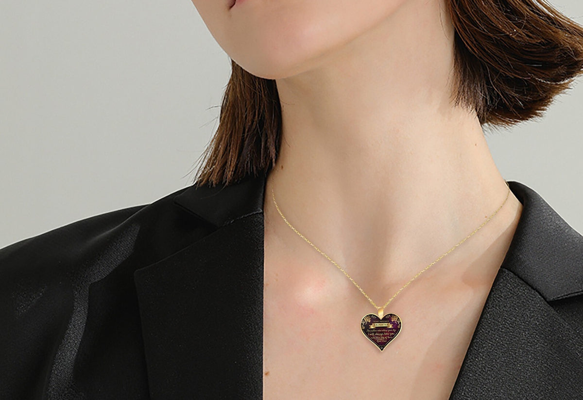 Ladies Girls "To My Precious Daughter Love Dad" Pendant and Chain Necklace