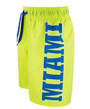 Load image into Gallery viewer, Boys Yellow Neon Miami Los Angeles New York Swimming Shorts
