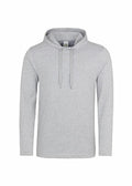 Mens Cotton Long Sleeve Slim Fit Hooded T-shirt