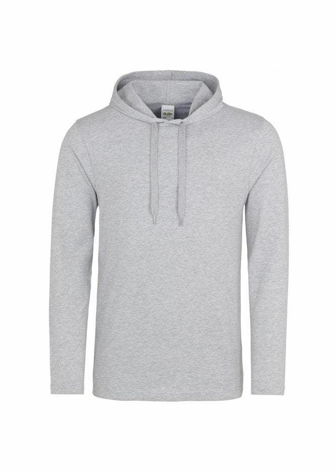 Mens Cotton Long Sleeve Slim Fit Hooded T-shirt