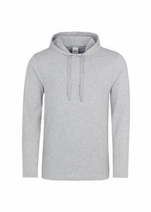 Mens Cotton Long Sleeve Slim Fit Hooded T-shirt