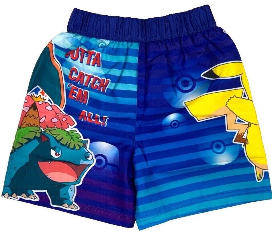 Boys Official Pokemon Elasticated Waistband Swimming Shorts