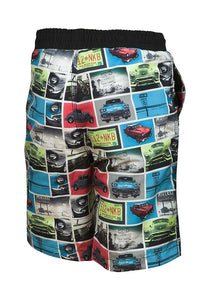 Boys Minoti Multicolour Cars Print Swimming Shorts