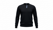 Load image into Gallery viewer, Men’s Black Crew Ribbed Neck Cotton Knit Rich Long sleeve Regular Fit Jumper
