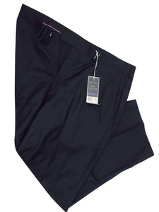 Mens Jack Reid Black Thin Stripes Regular Fit Flat Front Tailored Smart Trouser