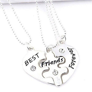 Unisex 3 Best Friends Forever Three Part Friendship BFF Necklace