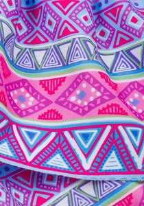 Girls Minoti Pink & Purple Aztec Print Bikini 2 Piece Swimming Costumes