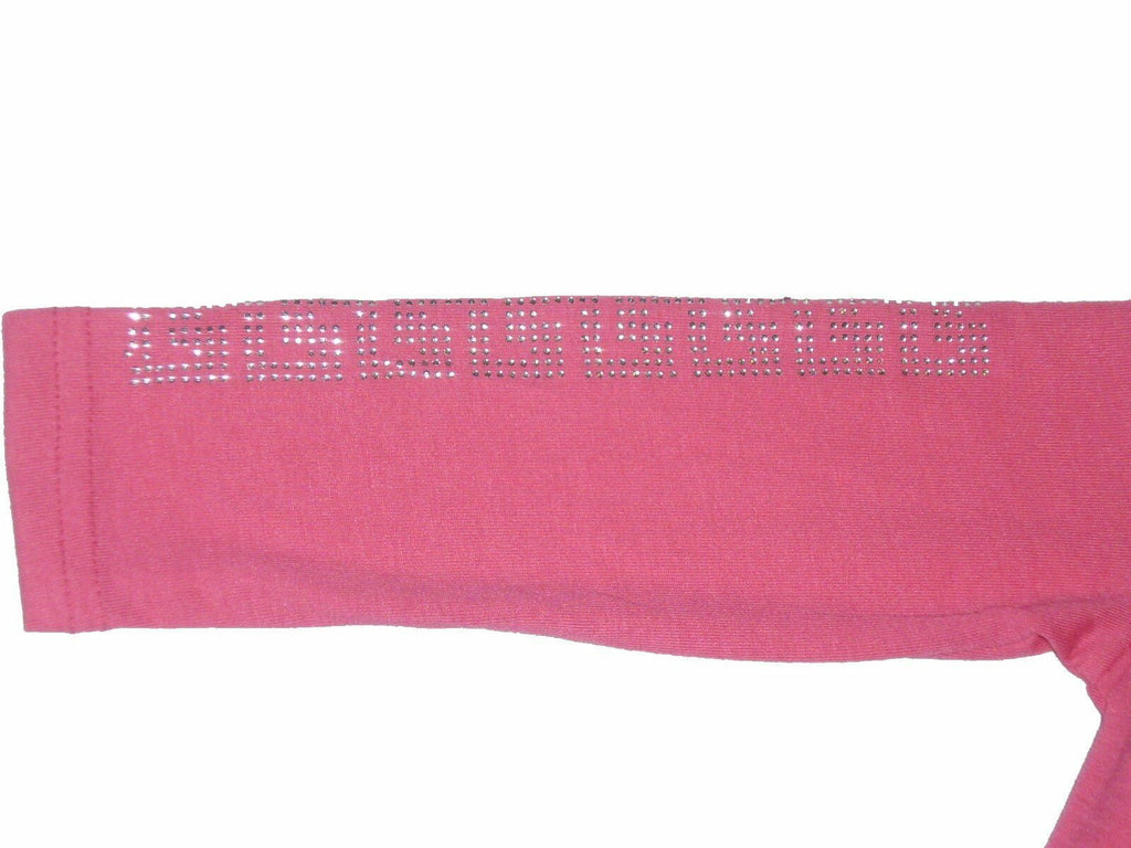 Girls Cerise & Royal Blue Pretty Diamante High Neck Longsleeve Top