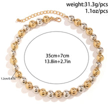 Load image into Gallery viewer, Ladies Elegant Gold Silver Two Tone Ball Bead Bracelet &amp; Choker
