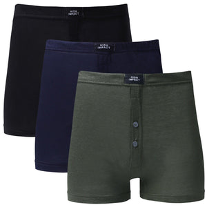 Mens Boxers High Impact Cotton Blend Underwear 3 Pack Briefs Trunks