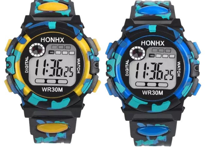 Boys Girls Water Resistant Multifunction Luminous Digital LED Silicone Watch