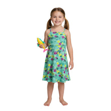 Load image into Gallery viewer, Girls Pale Green Multi Floral Strappy Elasticated Back Sleeveless Dress
