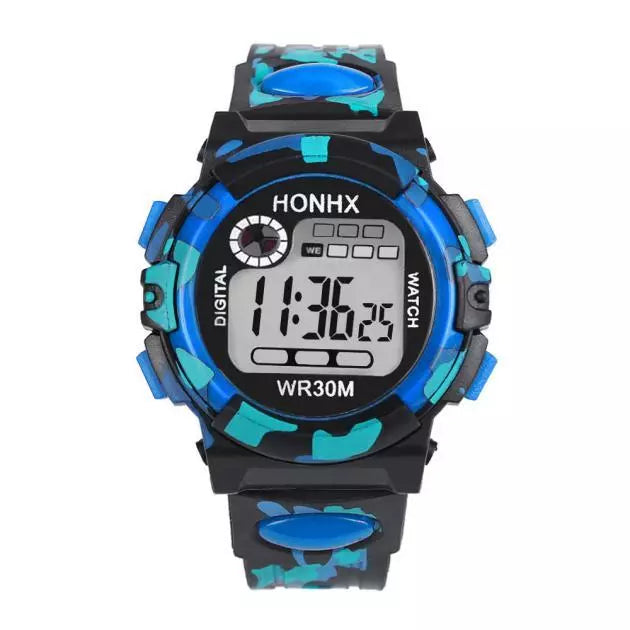 Boys Girls Water Resistant Multifunction Luminous Digital LED Silicone Watch
