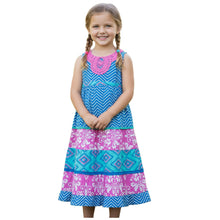 Load image into Gallery viewer, Blue &amp; Pink Multi Zig Zag Sleeveless Dress
