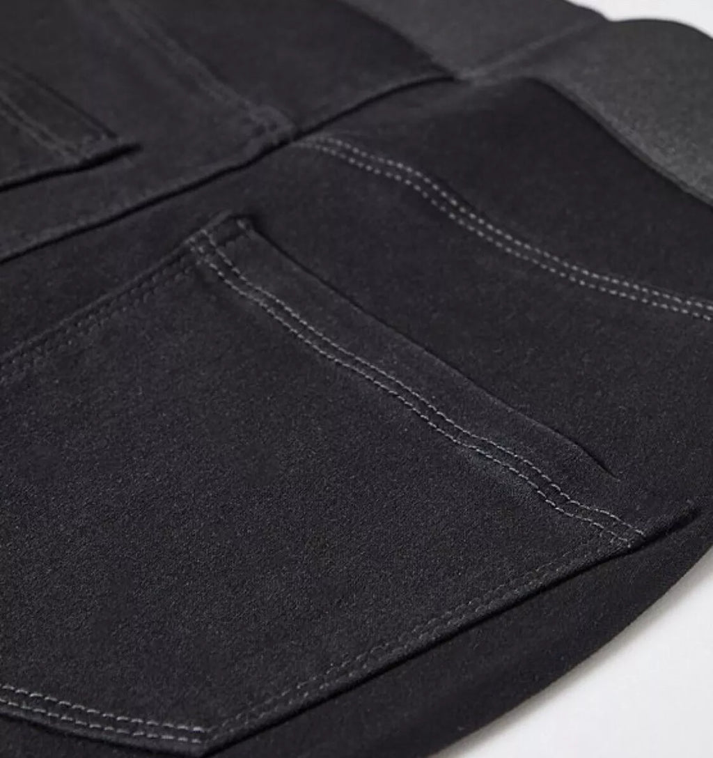 Black High Waisted Elasticated Waistband Skinny Fit Stretchy Pant Jeggings
