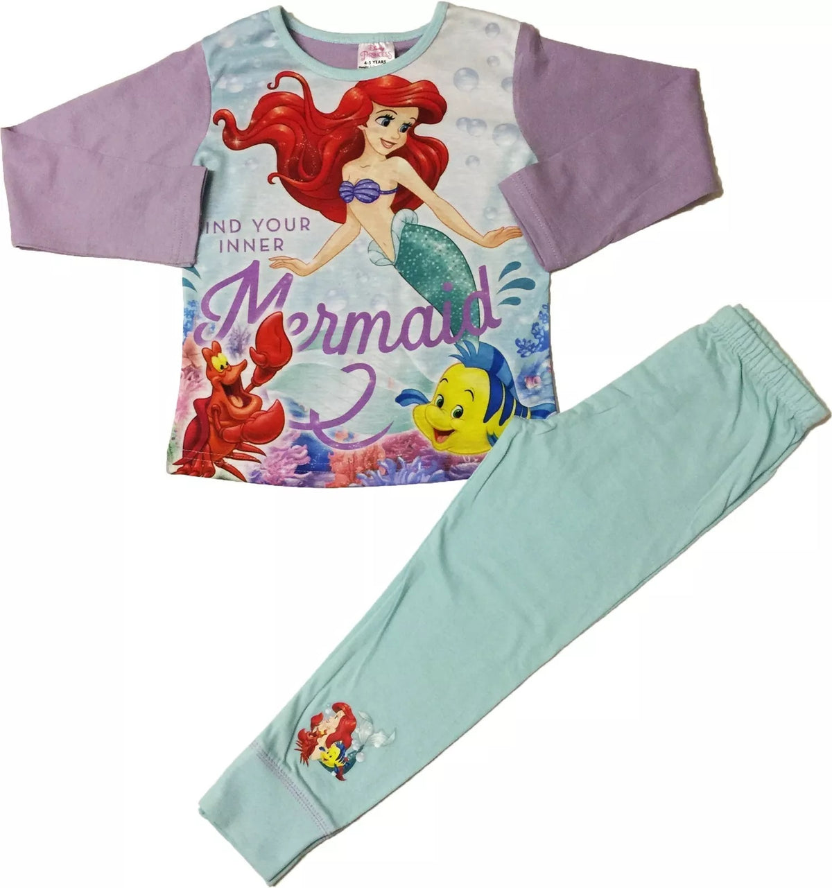 Girls Disney Princess "Find Your Inner Mermaid" Cotton Pyjamas