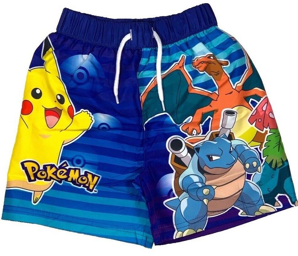 Boys Official Pokemon Elasticated Waistband Swimming Shorts