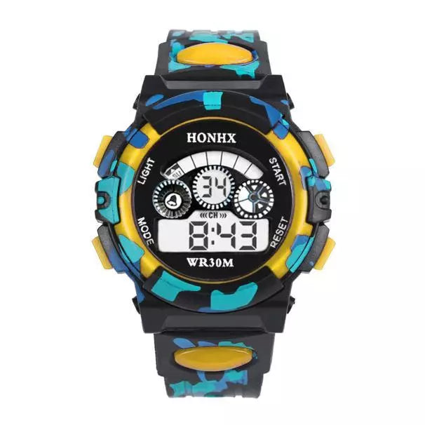 Boys Girls Water Resistant Multifunction Luminous Digital LED Silicone Watch