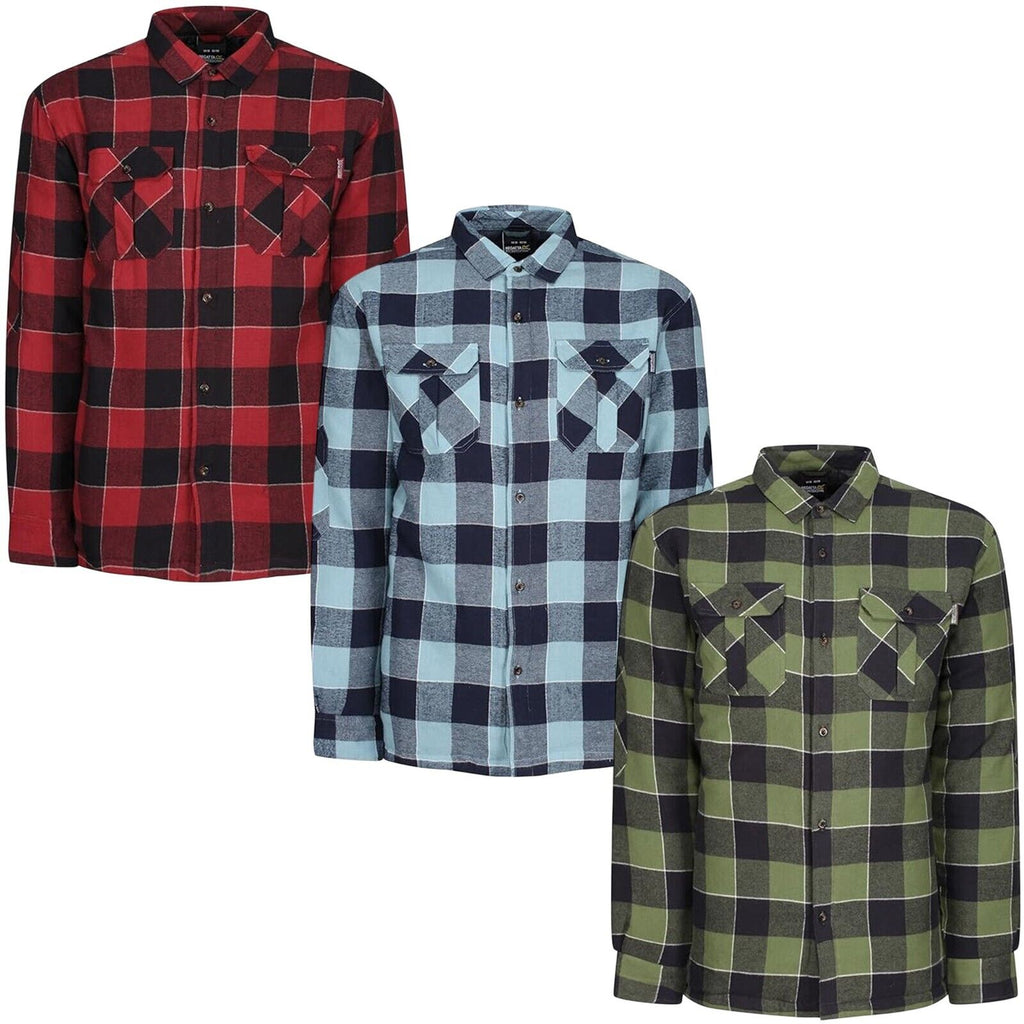 Mens Regatta Shelford Durable Padded Check Workwear Casual Durable Shirt Jacket