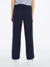 Load image into Gallery viewer, Ladies Capsule Navy Linen Blend Back Elasticated Waist Trousers

