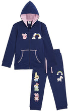 Load image into Gallery viewer, Girls Peppa Pig Navy Blue Unicorn Sequin Tracksuit
