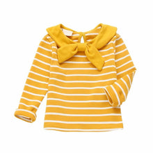 Load image into Gallery viewer, Girls Toddlers Mustard &amp; White Stripe Top
