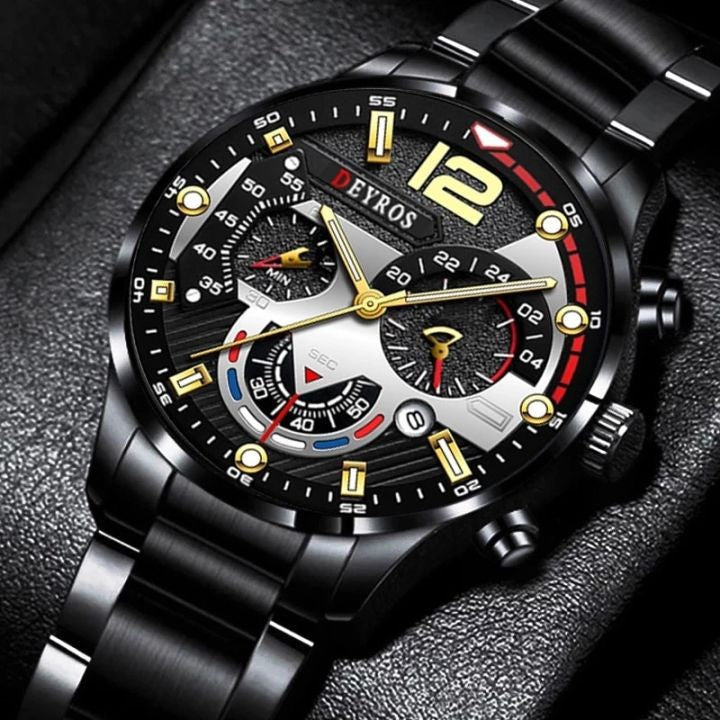 Mens Luxury Luminous Dial Quartz Wrist Stainless Steel Scratch Resistance Watch