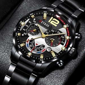 Mens Luxury Luminous Dial Quartz Wrist Stainless Steel Scratch Resistance Watch