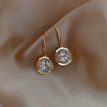 Load image into Gallery viewer, Ladies Gold Plated Round Dazzling Diamond Cut Crystal Rhinestones Stud Earring
