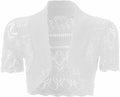 Girls Cream Crochet Knitted Bolero Shrugs Cardigan