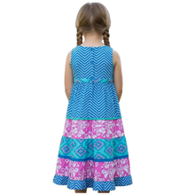 Load image into Gallery viewer, Blue &amp; Pink Multi Zig Zag Sleeveless Dress
