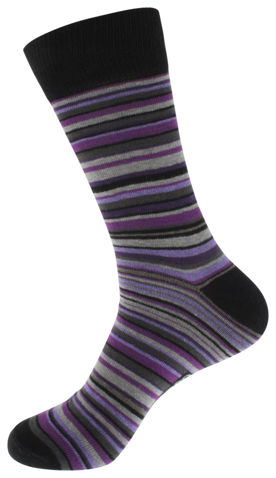 Mens Atano Multi Stripe Designs Cotton Rich 6 Pack Socks