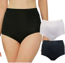 Load image into Gallery viewer, Ladies Pure Cotton High Waisted Plus Size Full Briefs
