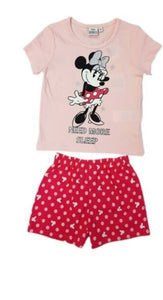 Girls Minnie Mouse Need More Sleep Shortie Nightwear Pj Top & Shorts Pyjamas Set