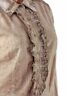 Brown Wash Frill Cotton Long sleeve Blouse