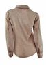 Brown Wash Frill Cotton Long sleeve Blouse