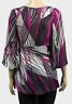 Cerise Multi Abstract Mia Moda 3/4 Chiffon Top