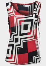 Load image into Gallery viewer, Red Multi Print Side Tie Detail Sleeveless Top
