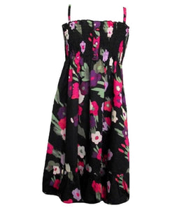 Black Multi Floral Print Strappy Dress