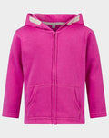 Girls Pink Soft Fleece Lined Zip Down Long Sleeve Hoodie