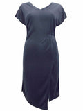 Charcoal Modal Blend Asymmetric Hem Dress
