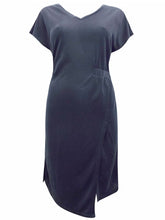 Load image into Gallery viewer, Charcoal Modal Blend Asymmetric Hem Dress
