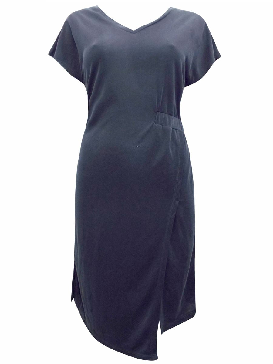 Charcoal Modal Blend Asymmetric Hem Dress