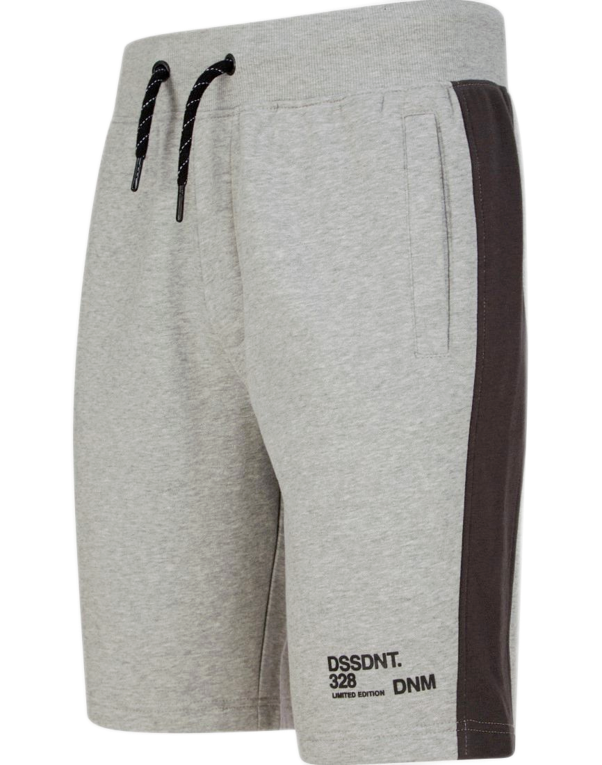 Mens Grey Dissident Contrast Stripe Elasticated Waist Jogging Shorts