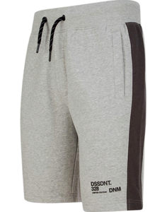 Mens Grey Dissident Contrast Stripe Elasticated Waist Jogging Shorts